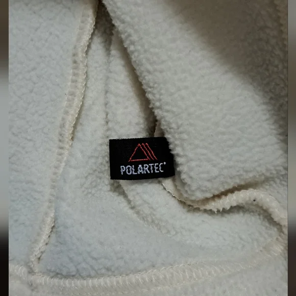 L.L. Bean Women's Cream Fleece Cardigan - Picture 2 of 4